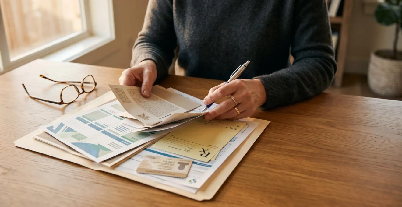 Patient consultant ses documents de santé et remboursements dans un environnement calme et rassurant